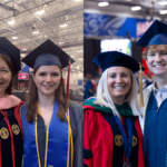 Tyson and Erika Francis, and Larissa and Karen Culbertson at Shenandoah University Commencement.